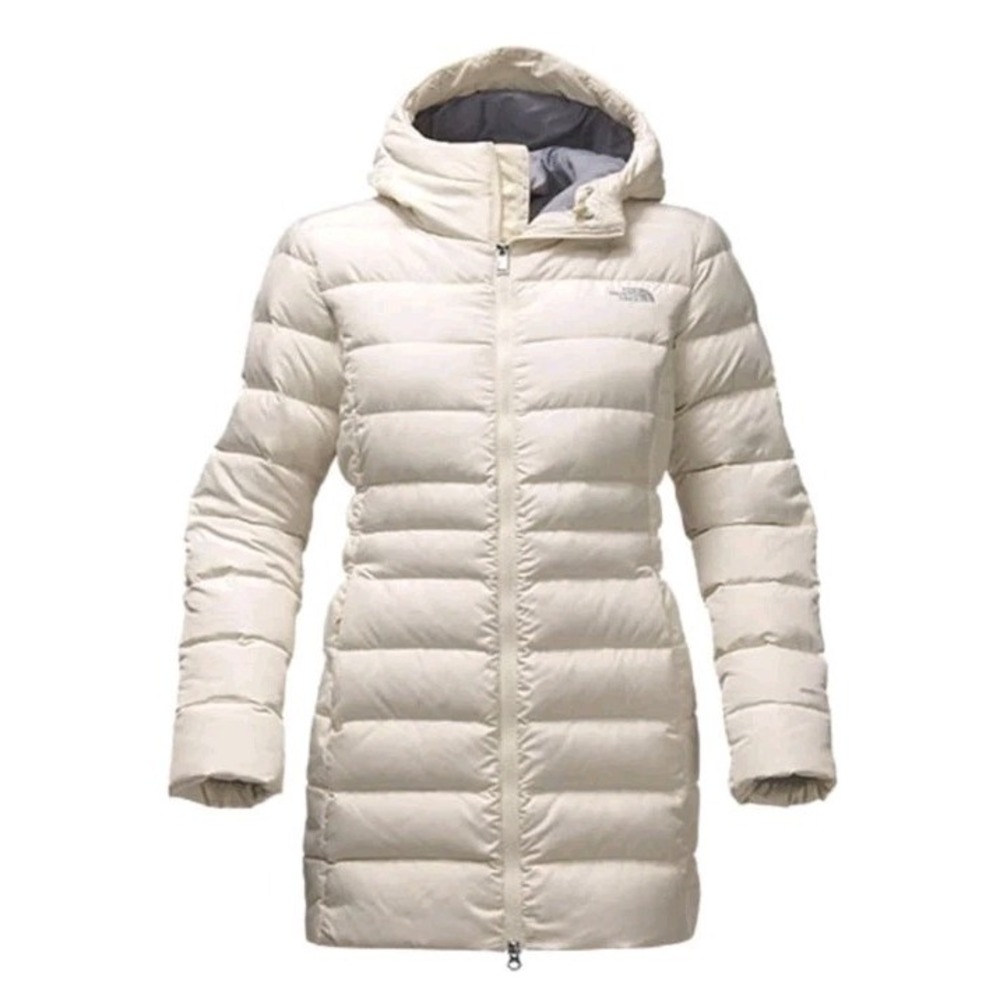 The North Face Gotham Parka‎ II 550 Hooded Down Coat Beige White Women XL